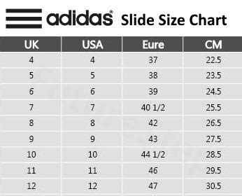 adidas adilette size chart.